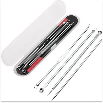 [Gangnam Isle] Blackhead & Pimple Removal Tool Kit – Stainless Steel (4-in-1)