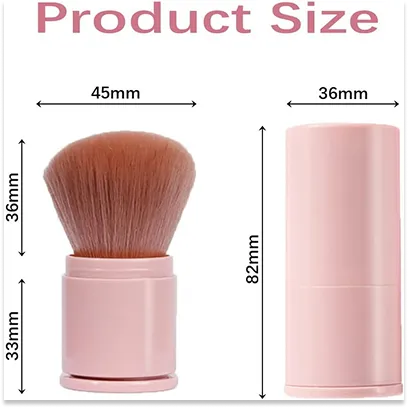 [Gangnam Isle] Portable Makeup Brush – Retractable Kabuki Design (Dusty Pink) — view 3