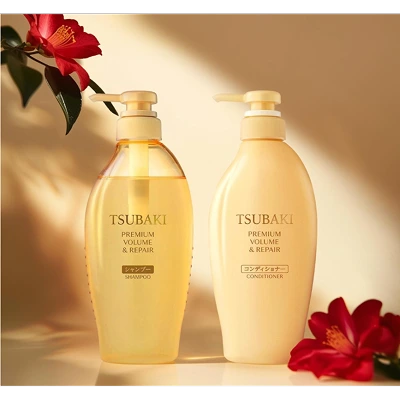 [SHISEIDO] TSUBAKI Premium Volume & Repair Shampoo and Conditioner Set 450ML
