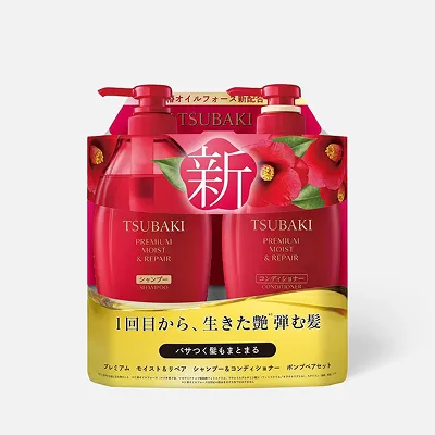 [SHISEIDO] Tsubaki Premium Moist & Repair Shampoo & Conditioner Set 450ML