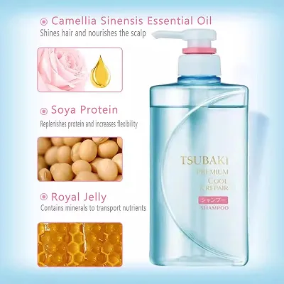 [SHISEIDO] Tsubaki Premium Cool & Repair Shampoo & Conditioner  450ml — view 3