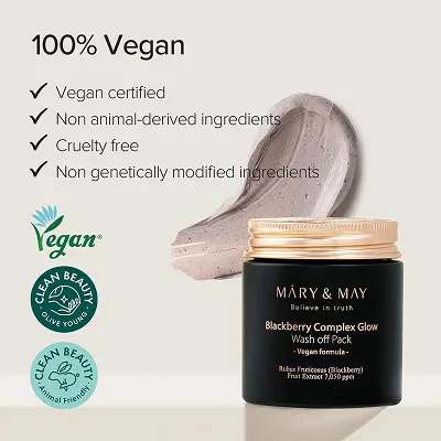 [MARY & MAY] Vegan Blackberry Complex Glow Wash Off Pack 125g