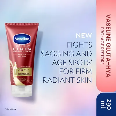 [VASELINE] Healthy Bright Gluta-Hya Serum Burst Lotion Pro-Age Restore 290ml