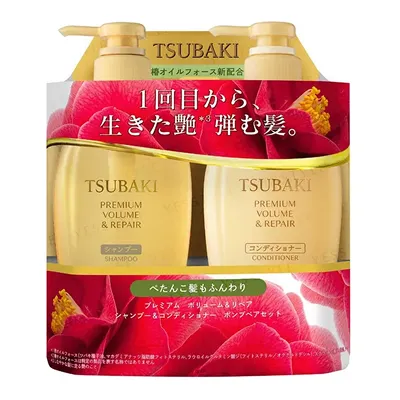 [SHISEIDO] TSUBAKI Premium Volume & Repair Shampoo and Conditioner Set 450ML — view 5