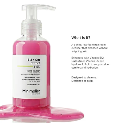 [MINIMALIST] B12 + Oat Extract 6.5% Gentle Cleanser 120ml