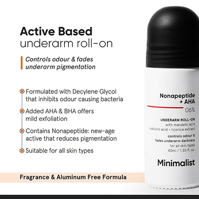 [MINIMALIST] Nonapeptide + AHA 6% Underarm Roll-On 40ml