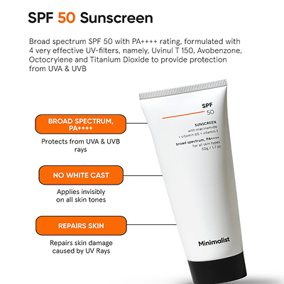[MINIMALIST] Multi-Vitamin SPF 50 PA++++ Sunscreen 50g
